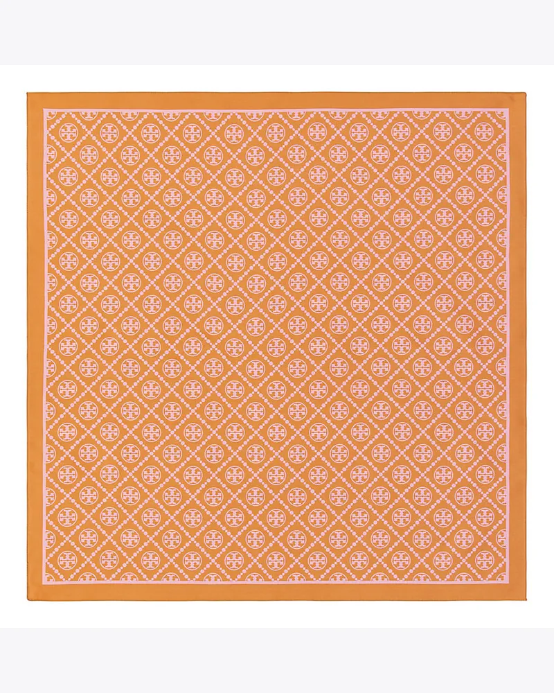 Tory Burch Zweifarbiger Schal Mit T-Monogramm Golden