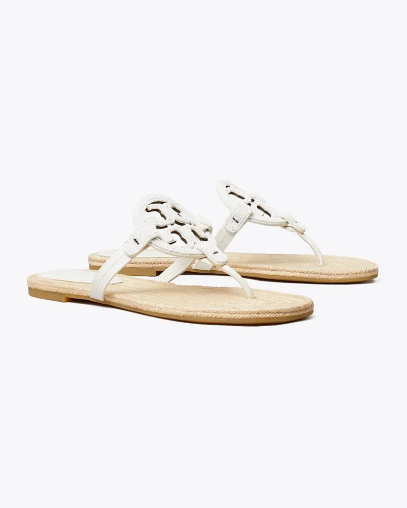 Tory Burch Miller Espadrille mit Perlen Cream