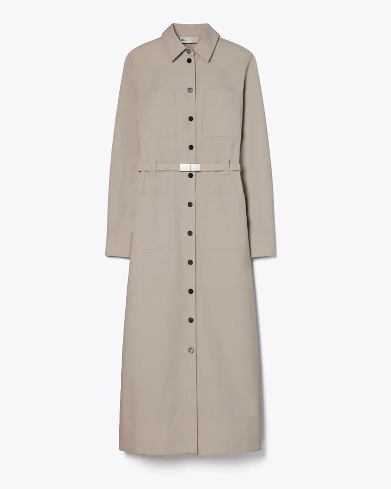 Tory Burch Damen Cotton Camp Dress Gray