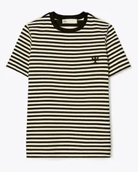 Tory Burch Embroidered Logo T-Shirt Black