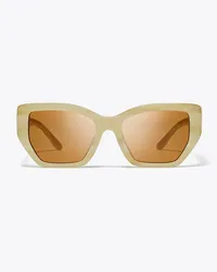 Tory Burch Kira Oversized Geometric Sunglasses Ivory