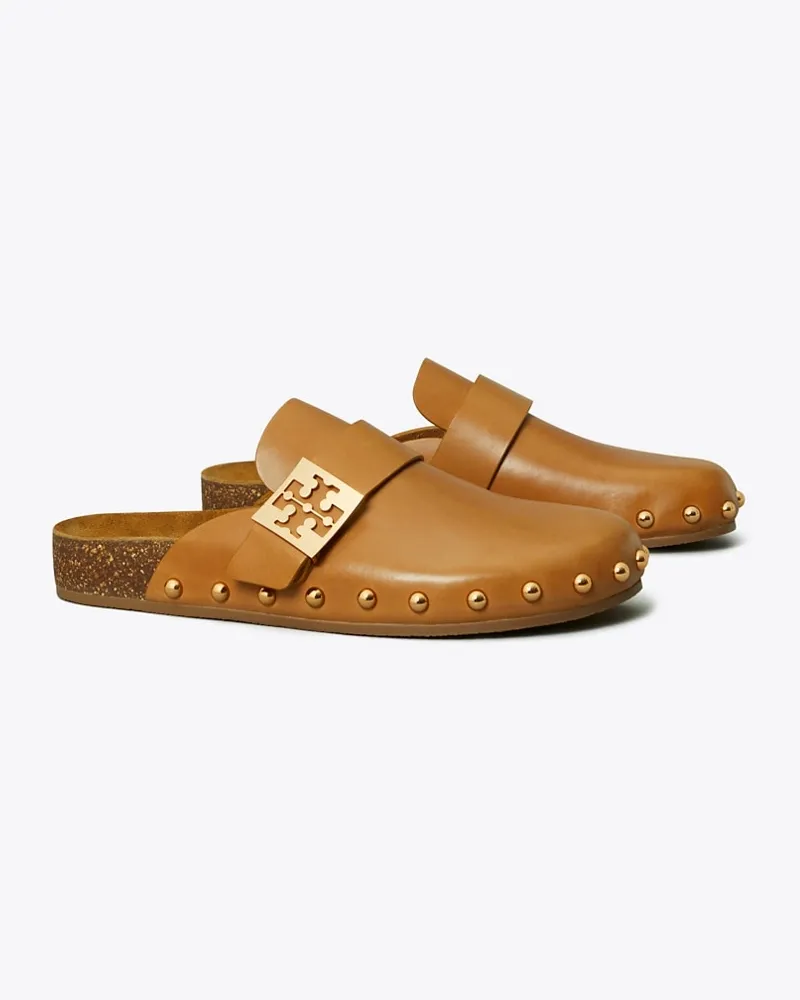 Tory Burch Damen Mellow Pantolette mit Nieten Caramel