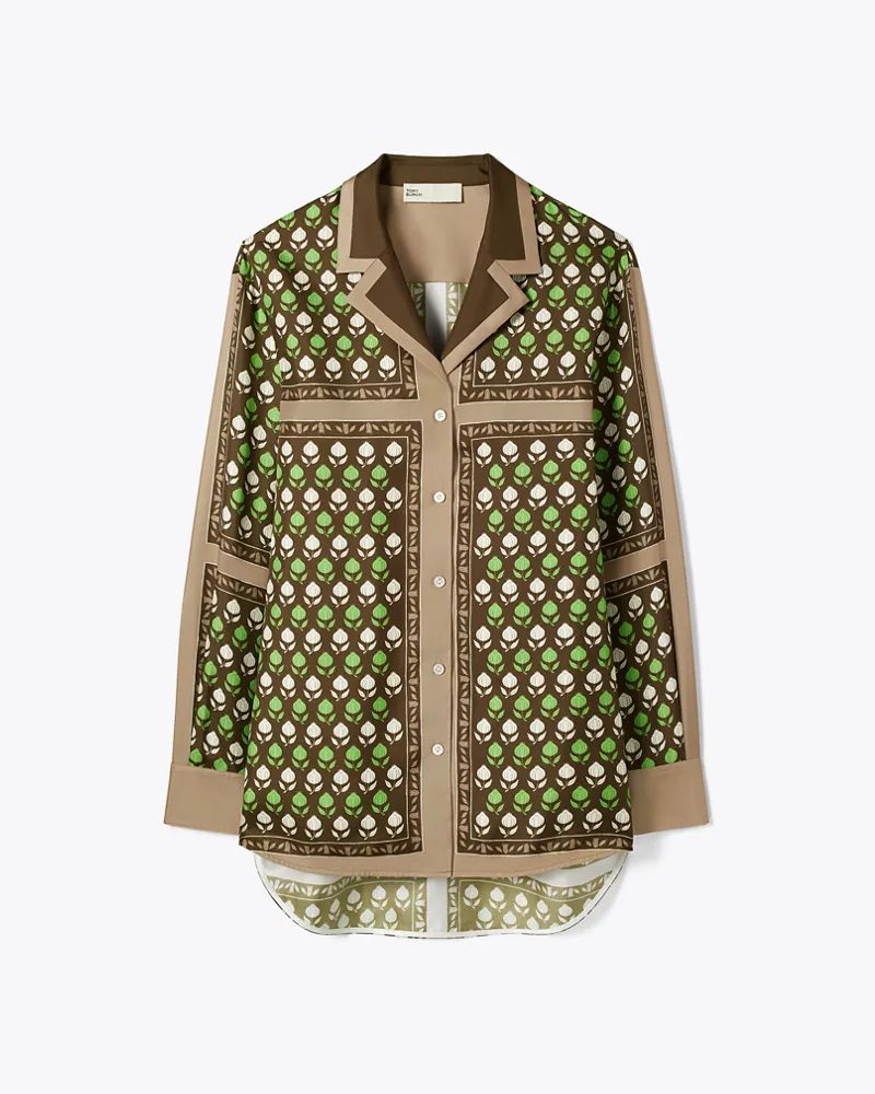 Tory Burch Damen Silk Top Chocolate