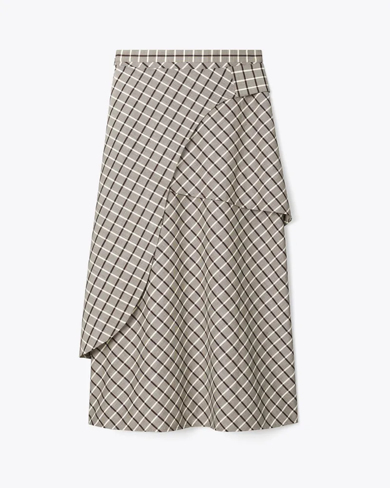 Tory Burch Damen Wickelrock aus Wolle Plum