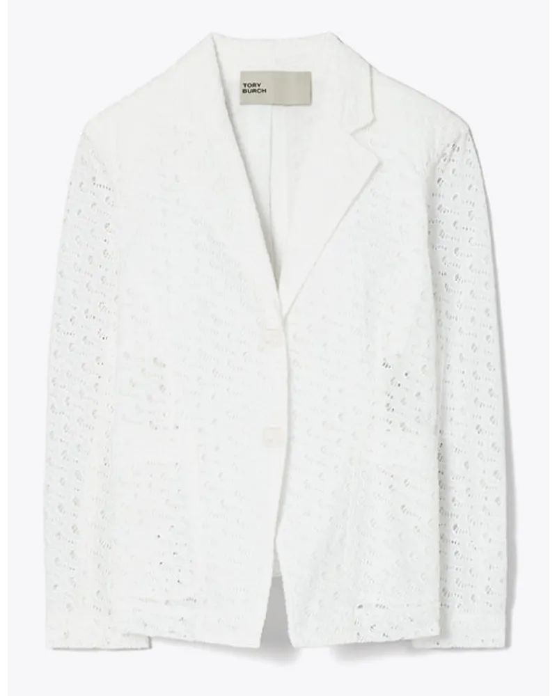 Tory Burch Embroidered Broderie Anglaise Jacket White