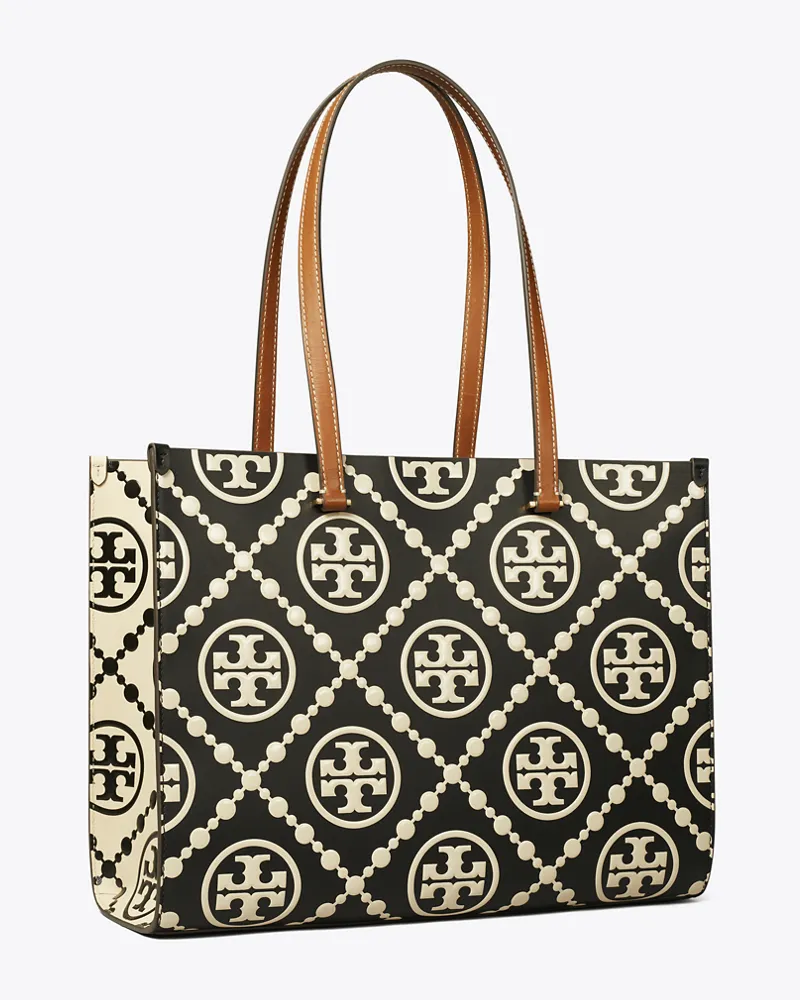 Tory Burch Damen T Monogram Contrast Embossed Tote Black