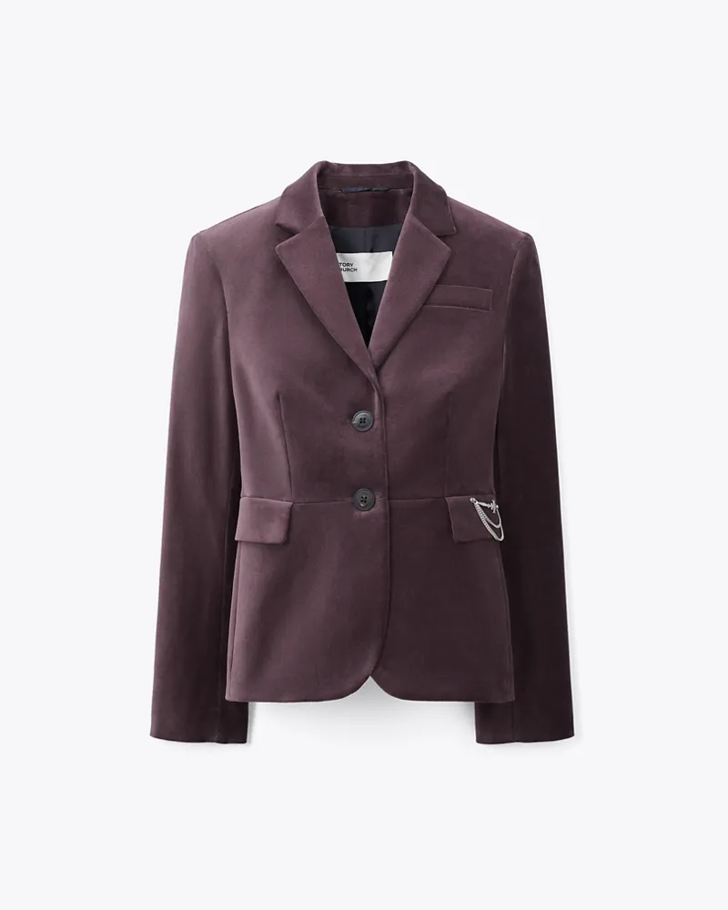 Tory Burch Eleganter Samtblazer Smoky