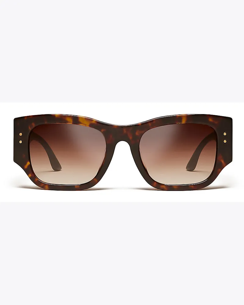 Tory Burch Wide-Temple Logo Sunglasses Dark