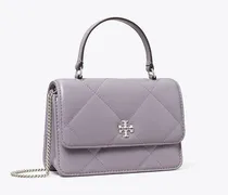 Damen Kira Mini-Geldbörse mit Rautensteppung, Tragegriff oben und Kette