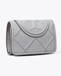 Tory Burch Fleming Soft Polished-Grain Small Flap Wallet Slate