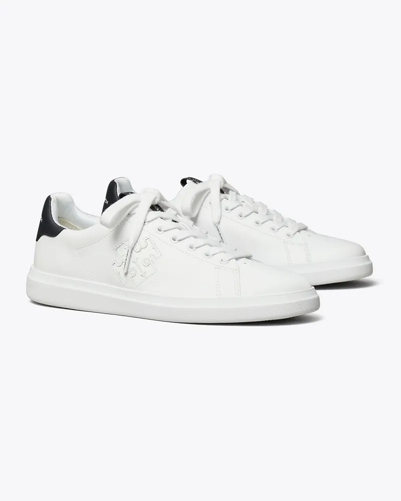 Tory Burch Damen Doppel-T Howell Court in Weiß/Blau White