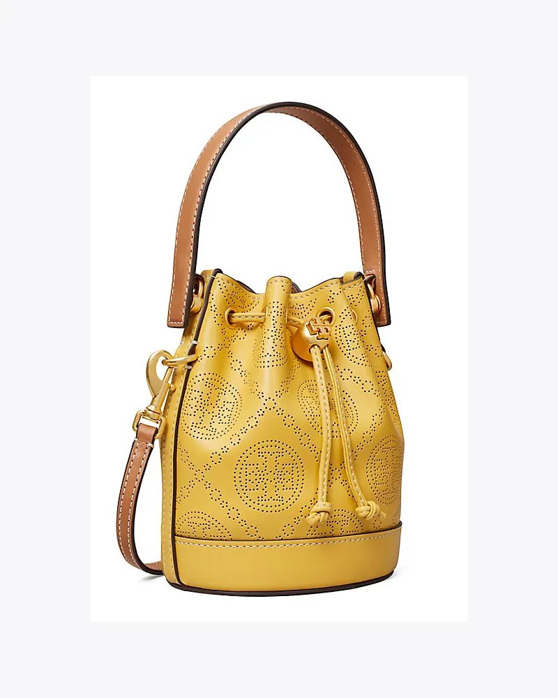 Tory Burch Perforierte Mini-Beuteltasche Aus Leder Mit T-Monogramm 
