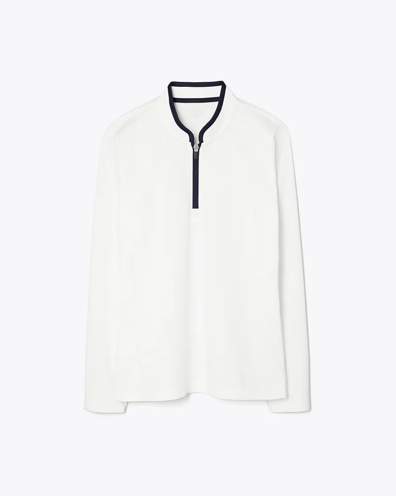Tory Burch Damen Performance-Pullover mit halbem Reißverschluss Snow