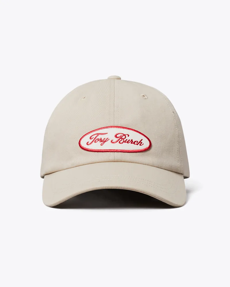 Tory Burch Damen Baseballkappe mit Logo-Patch Tan