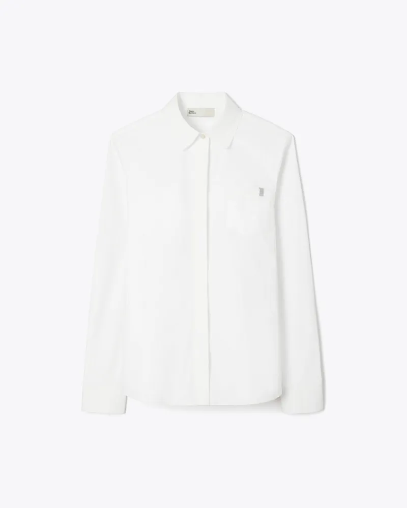 Tory Burch Damen Hemd aus Baumwollpopeline White