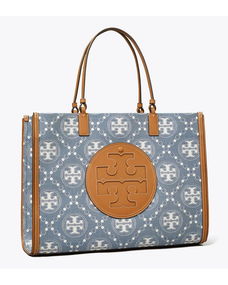 Tory Burch Ella T Monogram Denim Tote Denim