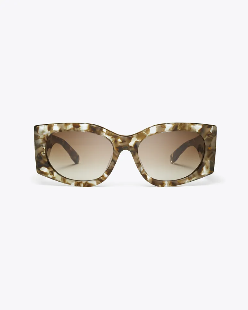 Tory Burch Damen Kira Rectangle Sunglasses Clear