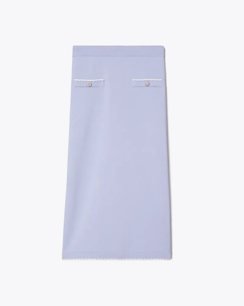 Tory Burch Wollrock mit Wellenkante Pale