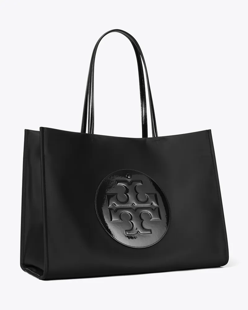 Tory Burch Damen Ella Tote Bag aus Lackleder Black