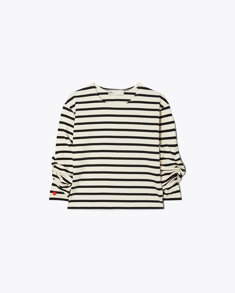 Tory Burch Damen Scrunched Sleeve T-Shirt Light