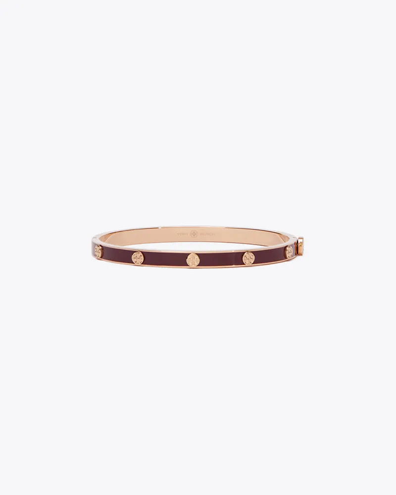 Tory Burch Miller Stud Enamel 5mm Hinge Bracelet Rose