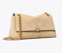 Damen Kleine, gesteppte Charlie Schultertasche aus Wildleder