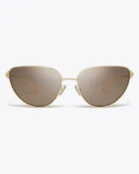 Tory Burch Eleanor Metal Cat-Eye Sunglasses Shiny