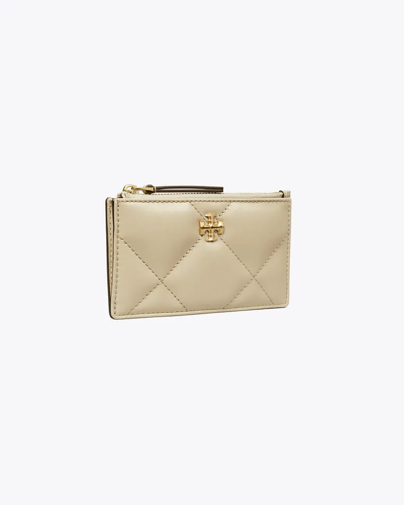 Tory Burch Damen Kira Kartenetui mit Rautensteppung und Reißverschluss Light