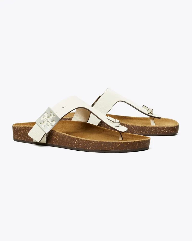Tory Burch Damen Mellow T-Strap Sandal Blanc