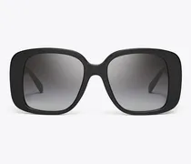 Damen Quadratische Oversize-Sonnenbrille mit Piercingdetail