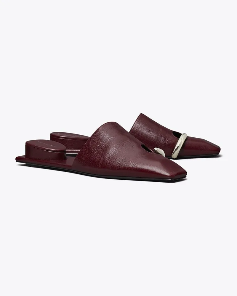 Tory Burch Damen Pantolette mit Piercing-Detail Dark
