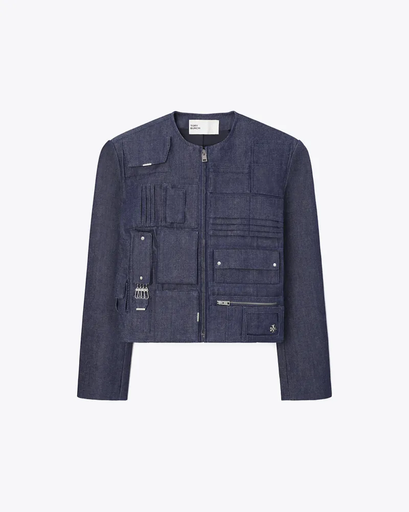 Tory Burch Damen Handtaschen-Jeansjacke Raw
