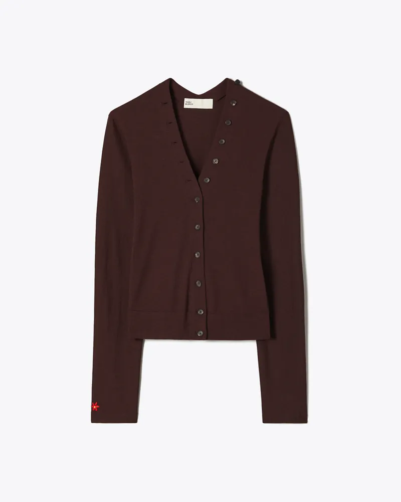 Tory Burch Damen Wollcardigan Merlot