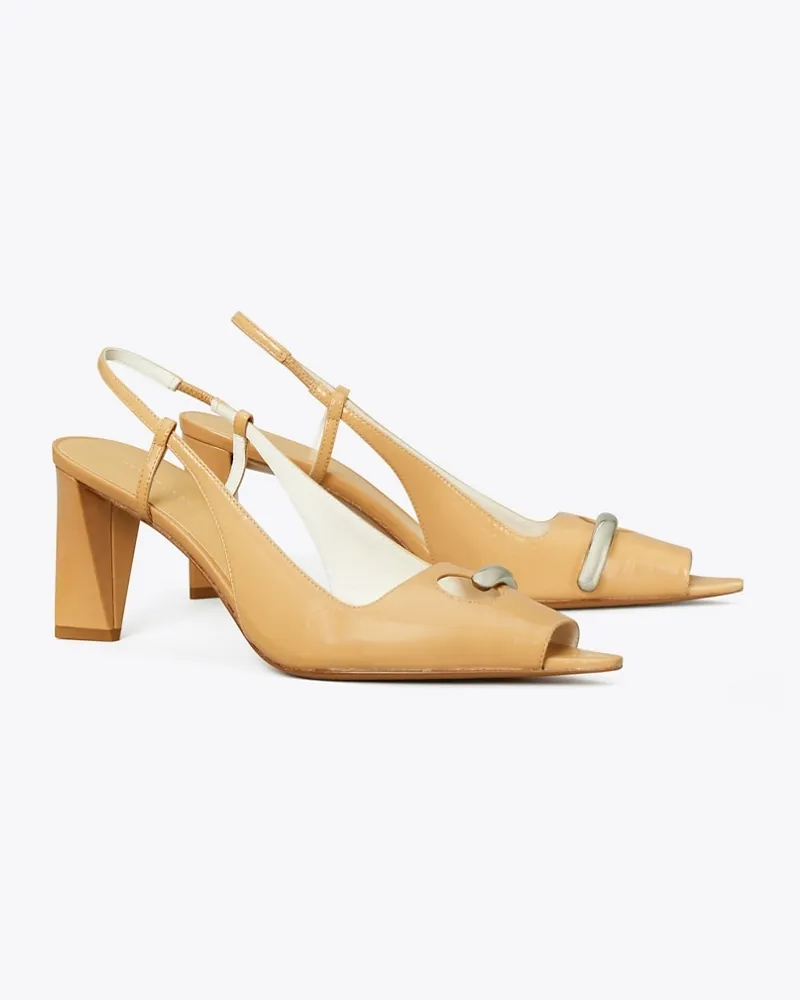 Tory Burch Damen Peeptoe-Slingback mit Piercing-Detail Cantucci