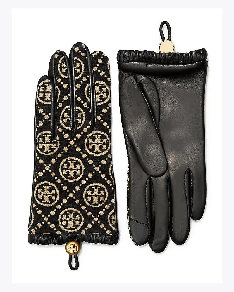 Tory Burch Handschuhe Aus Chenille Mit T-Monogramm Black
