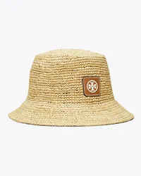 Tory Burch Straw Bucket Hat Natural