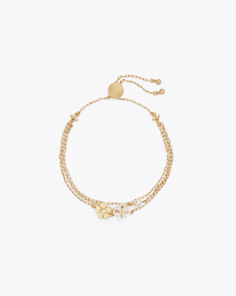 Tory Burch Forget Me Not Gliederarmband mit Perle und Schiebeverschluss Tory
