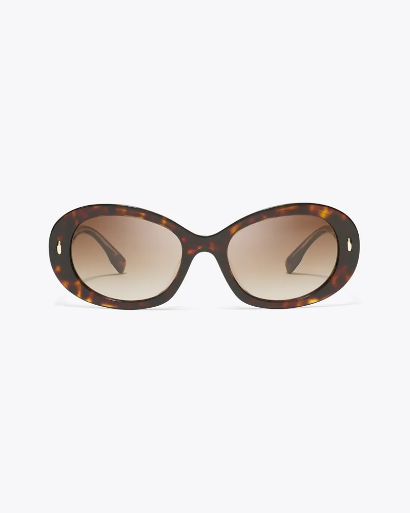 Tory Burch Damen Miller Oval Sunglasses Dark