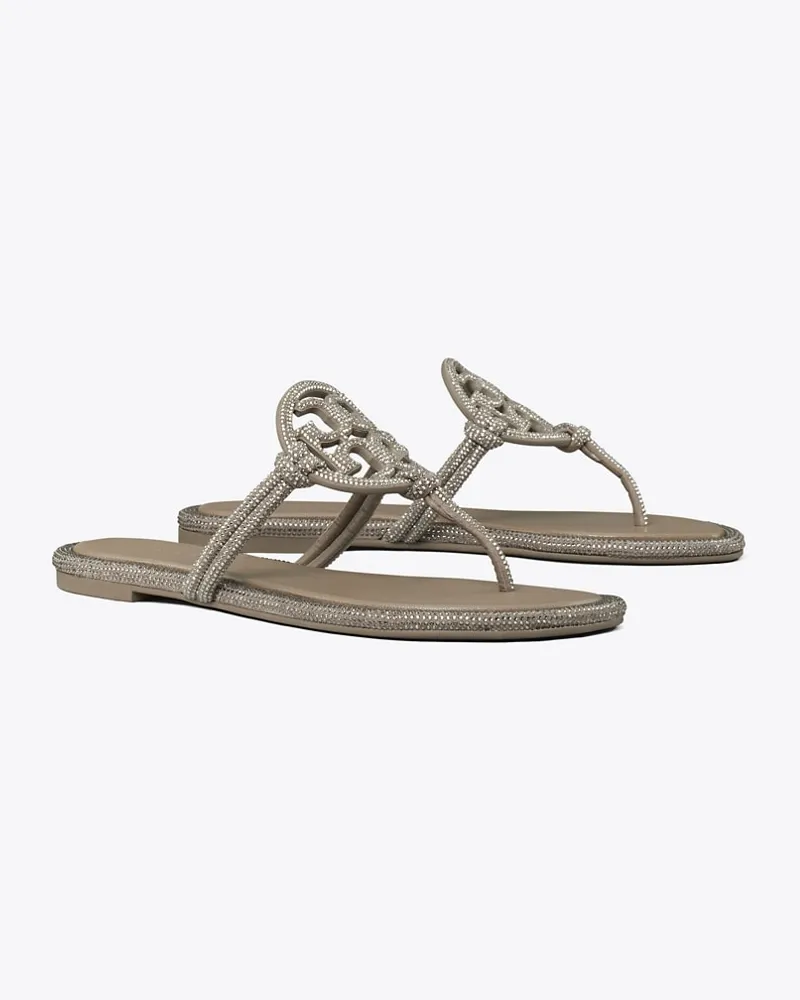 Tory Burch Damen Miller Sandale mit Pavé und Knoten Dark