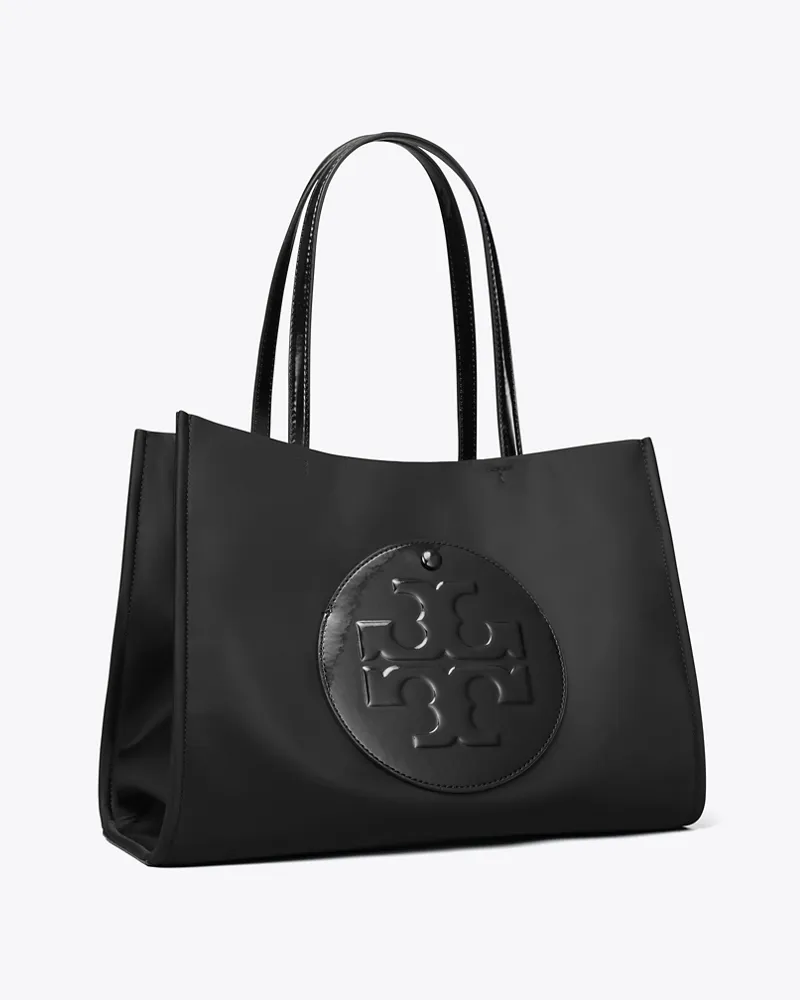 Tory Burch Damen Kleine Ella Tote Bag aus Lackleder Black
