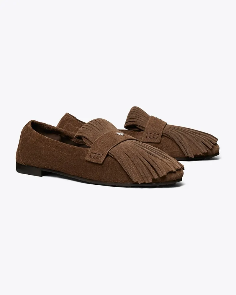 Tory Burch Damen Ballet Loafer mit Fransen Mustang