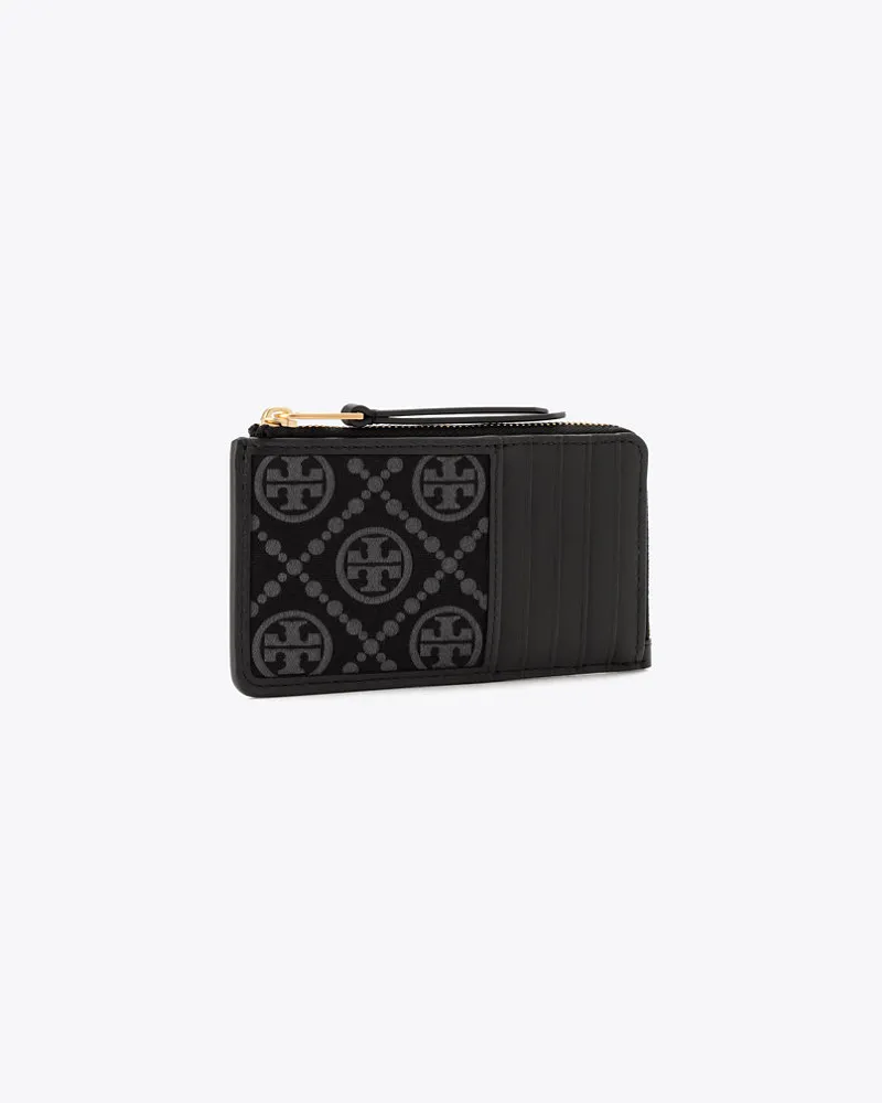 Tory Burch T Monogram Zip Card Case Black