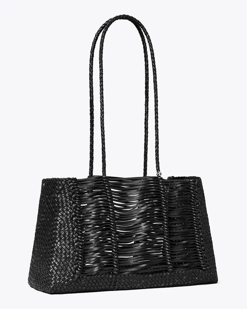 Tory Burch Damen Handgeflochtene Tote Black