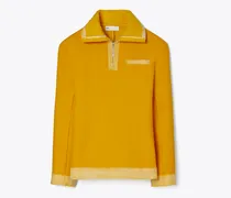 Damen Sweatshirt aus Wolle mit halblangem Reißverschluss