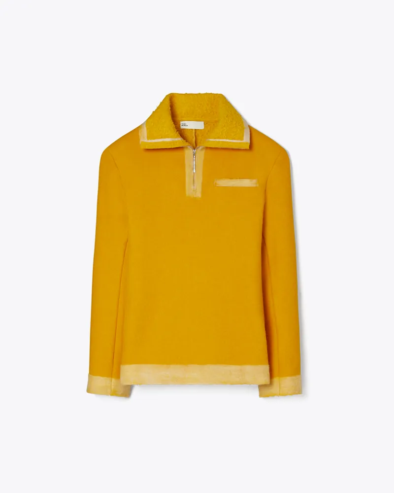 Tory Burch Damen Sweatshirt aus Wolle mit halblangem Reißverschluss Winter