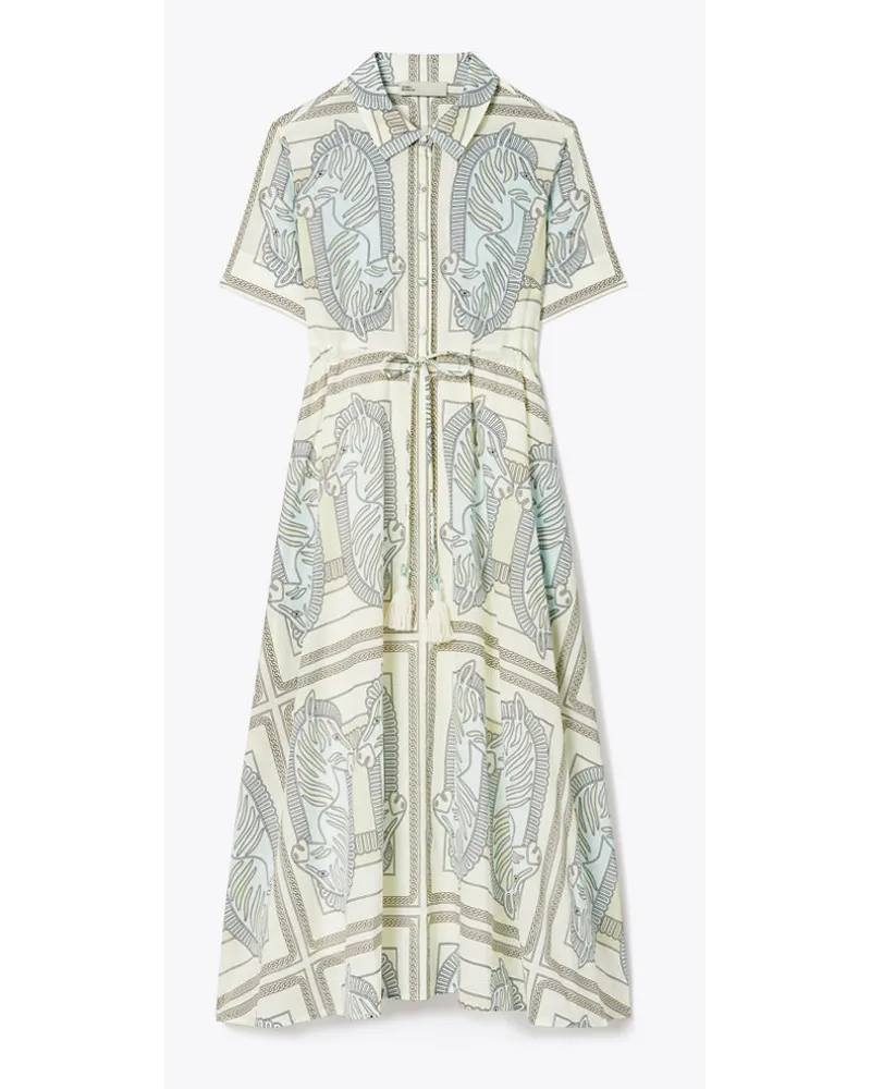 Tory Burch Printed Cotton Shirtdress Blue