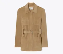 Damen Wildlederjacke mit Gürtel