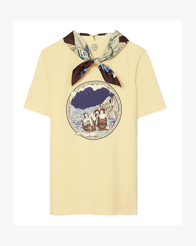 Tory Burch T-Shirt Mit Pinguin Custard
