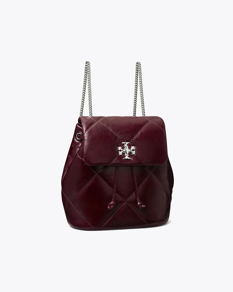 Tory Burch Damen Kira Mini-Rucksack in Vintage-Optik mit Rautensteppung Dark