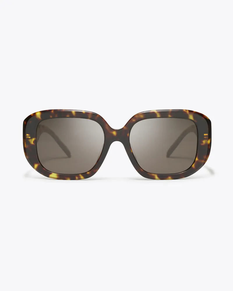 Tory Burch Damen T Monogram Geometric Sunglasses Dark